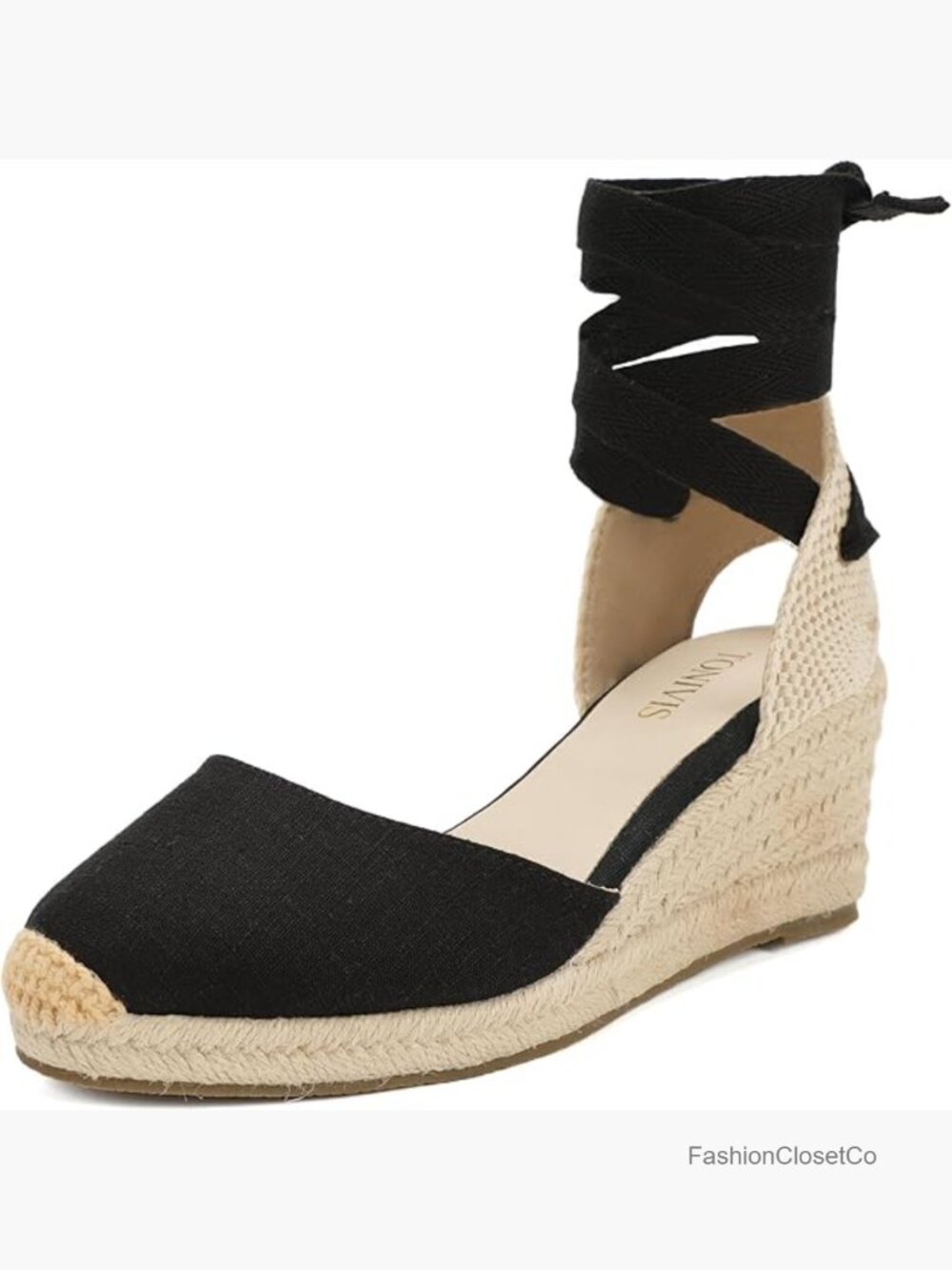 Platform Wedge Espadrilles, 3" Wedge, Ankle-Tie, Closed Toe, Summer Sandals